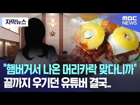 [자막뉴스] &quot;햄버거서 나온 머리카락 맞다니까&quot; 끝까지 우기던 유튜버 결국..(2023.10.31/MBC뉴스)