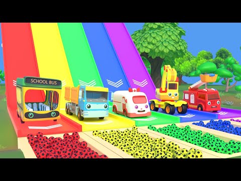 Wheels on the Bus Dance Party - Fun Cars Cartoons,Truck For Kids, Learn Car colors - Nursery Rhymes