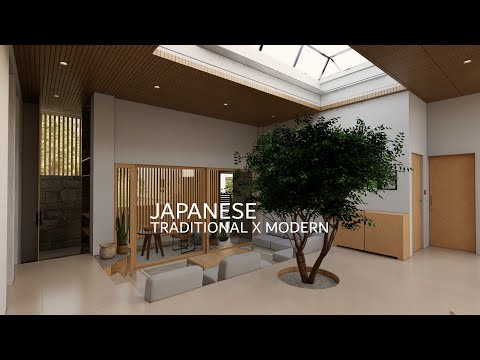 Desain Rumah unik Japanese Modern Traditional mix | Archviz 3D