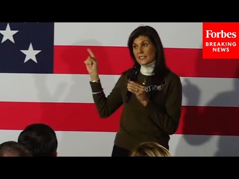 Nikki Haley Campaigns For GOP Presidential Nomination In Iowa City, Iowa, With Caucus Days Away