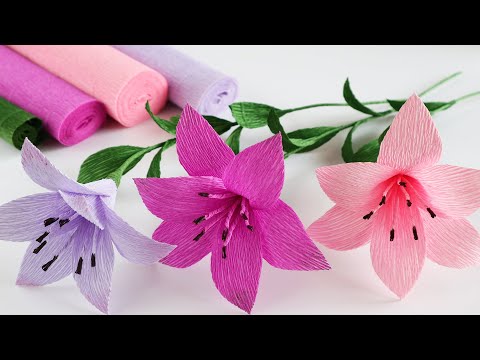 🌸LILY🌸 Crepe Paper Flowers/Flower Craft Ideas