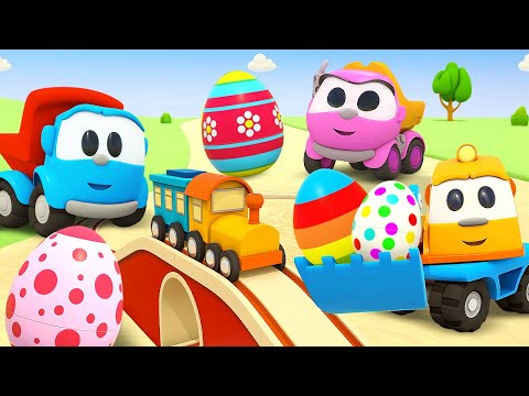 Leo the truck &amp; surprise eggs. Street vehicles. Car cartoons full episodes &amp; learning baby cartoons.