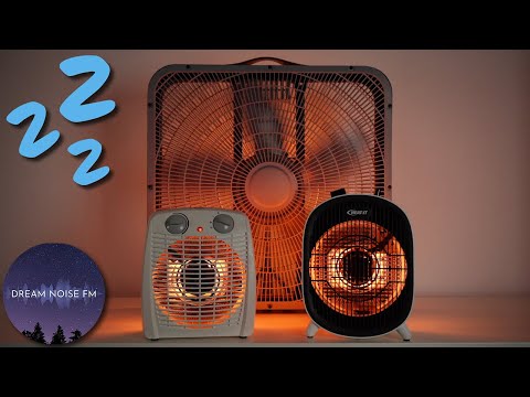 Heater and box fan sounds for sleep 😴 - Dark screen ambient glow