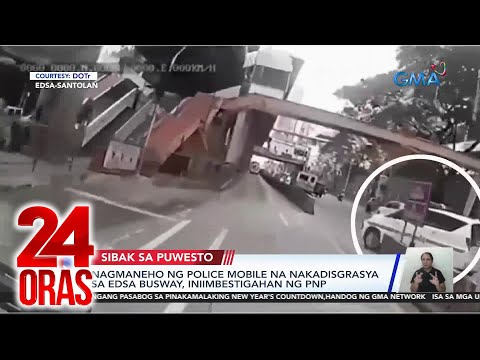 Nagmaneho ng police mobile na nakadisgrasya sa EDSA Busway, iniimbestigahan ng PNP | 24 Oras