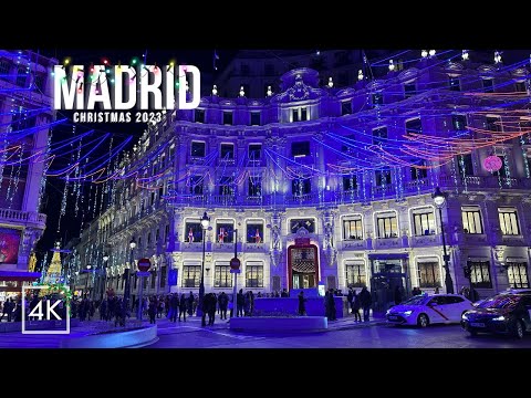 Christmas in Madrid 🎄✨ Walking tour [4K]