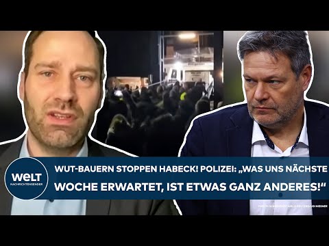 POLIZEI: &quot;Was uns n&auml;chste Woche erwartet, ist etwas ganz anderes!&quot; Wut-Bauern stoppen Habeck-F&auml;hre!