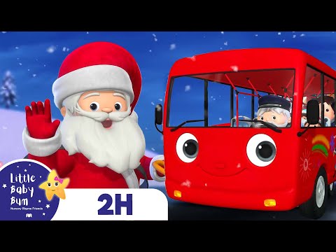 Wheels on the Christmas Bus! | Santa's Catchy Song for Kids | Little Baby Bum