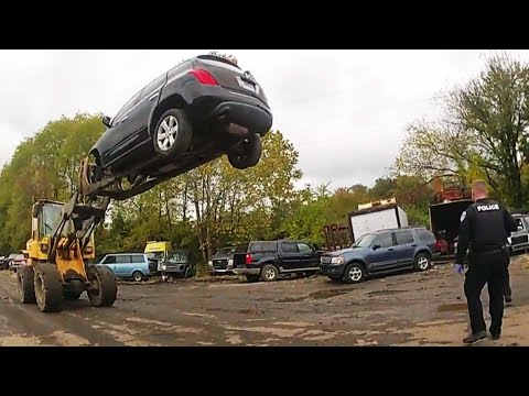 Auto Shop Workers Use Forklift to Stop Car Thief Suspect