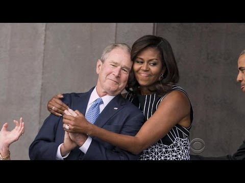 Bonding moment between former president Bush and Michelle Obama