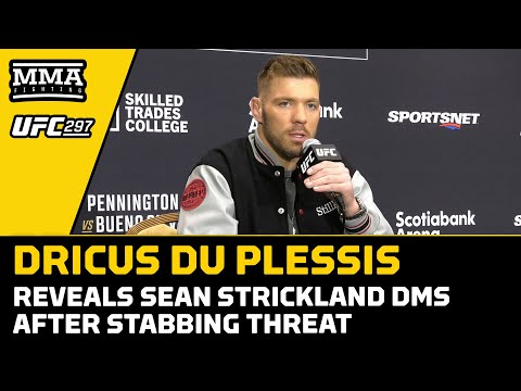 Dricus Du Plessis Reacts To Sean Strickland Stabbing Threats, Reveals DMs | UFC 297