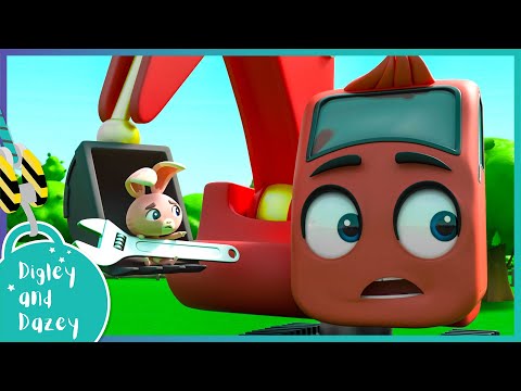 🚧 What Are The Bunnies Up To? - Building a Barn 🚜 | Digley and Dazey | Kids Construction Cartoons