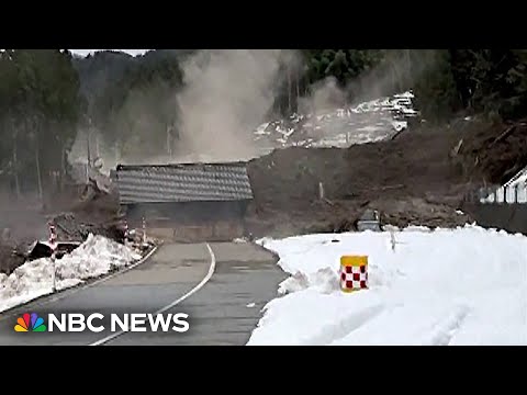 Video shows dramatic landslide during deadly Japanese earthquake