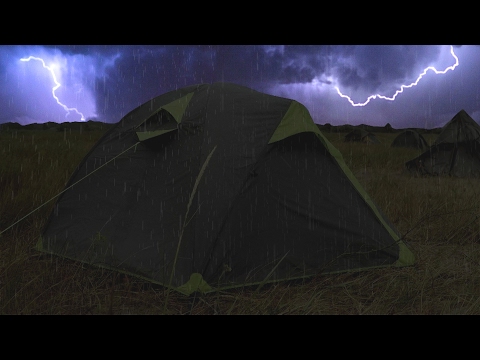 Thunderstorm &amp; Rain On Tent Sounds For Sleeping | Lightning Drops Downpour Canvas Ambience