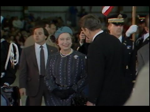 The Reagan's greet Queen Elizabeth II in Santa Barbara California on March 1, 1983