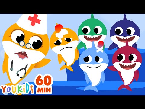 Five Little Baby Sharks Jumping on the Bed + More Baby Shark Songs