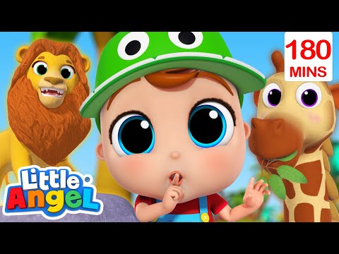 Which Animals Are Loud or Quiet?🦒| Bingo and Baby John | Little Angel Nursery Rhymes and Kids Songs