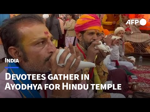 Indian devotees gather in Ayodhya for controversial Hindu temple consecration | AFP