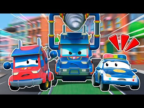 Run! The Giant Evil Drill is coming! | Superhero Rescue | Vehicles Cartoons for Kids | Super Truck