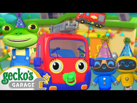 Birthday Baby Fire Truck | Gecko's Garage | Trucks For Children | Cartoons For Kids