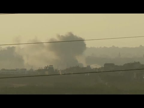 Smoke rises above Gaza as more explosions heard