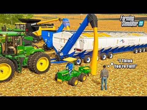 HARVEST WITH WORLD'S BIGGEST GRAIN CART! (MOTHERBIN 6,000 BUSHEL) | FARMING SIMULATOR 22