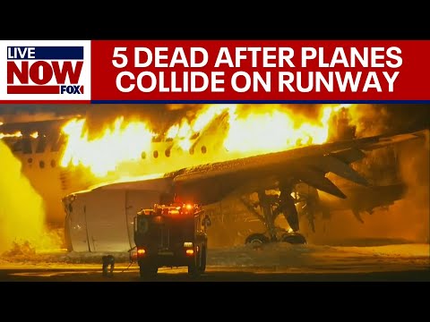 Japan Airlines plane fire: Planes collide at Tokyo's Haneda airport, 5 dead | LiveNOW from FOX