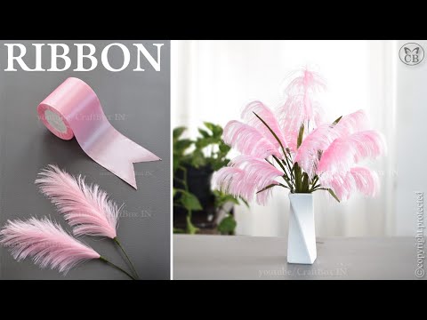 DIY Satin Ribbon reeds flowers | How to make ribbon crafts | best Ribbon decoration ideas