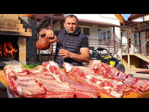 ROASTED MEAT IN AN OVEN.