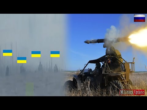 BRUTAL FIRE ‼️ Russian Kornet ATGM Destroys Convoy of Ukrainian Tanks