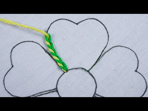 Hand embroidery exclusive heart petal elegant flower design with easy following tutorial