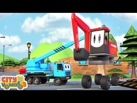 Construction Trucks Show-Tank truck, bulldozer, Roller and Excavator for kids