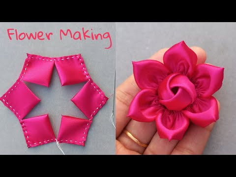 DIY: How to make an adorable fabric rose flower in just few minutes! | DIY Flower