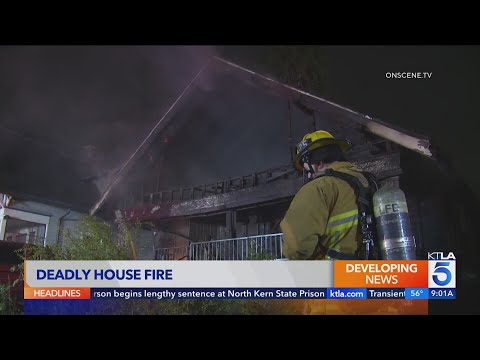 Massive fire guts Los Angeles home leaving 1 dead, 2 critical