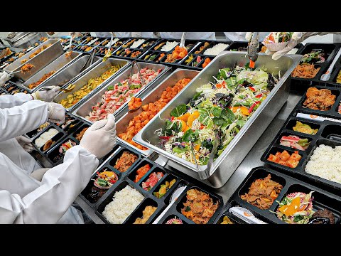 Amazing scale! korean lunch box food factory mass production process / korean street food