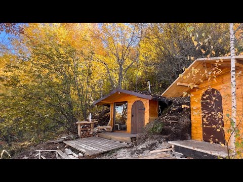 I am building a cozy wooden house in the mountains away from people