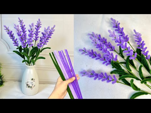 DIY | C&aacute;ch L&agrave;m Hoa Lavender Bằng Kẽm Nhung | Lavender Flower DIY | Evig Trang Handmade