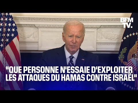 Op&eacute;ration &quot;d&eacute;luge d'Al-Aqsa&quot; du Hamas sur Isra&euml;l: la mise en garde de Joe Biden