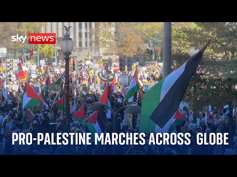 Israel-Hamas war: Hundreds of thousands of people protest across the world in support of Palestine