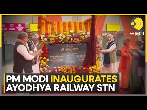 PM Modi in Ayodhya: Modi given tour of Ayodhya station, accompanied by UP CM Yogi Adityanath | WION