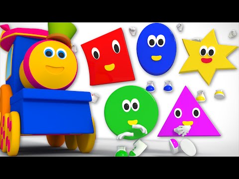 five little shapes | Kids Tv Show | nursery rhyme | Shapes Song Kids Tv | Bob The Train