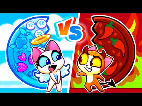 😇Angel VS Demon Pizza Challenge😈 Funny Games and Cartoons by Purr-Purr Stories