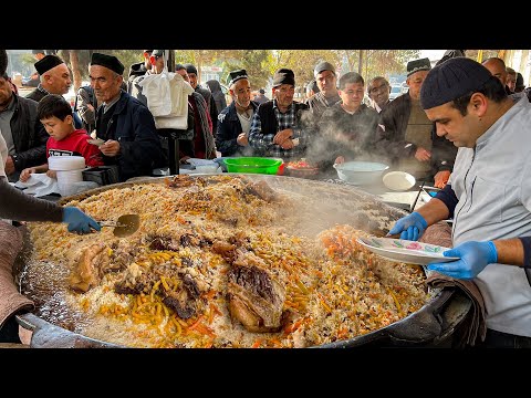 About 1000 kilos of pilaf per day l Popular street pilaf beside the main road