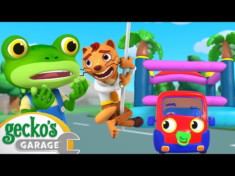 Bouncy Castle Weasel Rescue Mission | Gecko's Garage | Trucks For Children | Cartoons For Kids