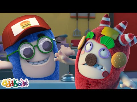 Pogo Gets a Job at Seven Guys! 🍔| Oddbods Cartoons | Funny Cartoons For Kids