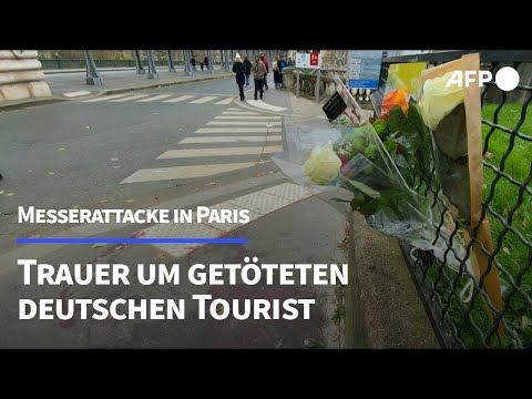 Messerangriff in Paris: Blumen und Blutspuren am Tatort | AFP