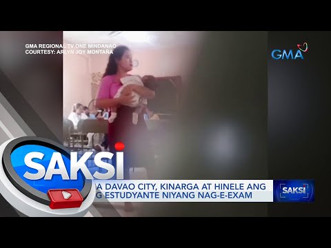 Guro sa Davao City, kinarga at hinele ang baby ng estudyante niyang nag-e-exam | Saksi