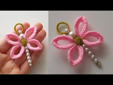 Beautiful and simple🌼Cute yarn dragonflies - You will love this idea - yarn crafts are so easy