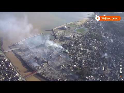 Drone footage reveals quake damage in Japan | REUTERS