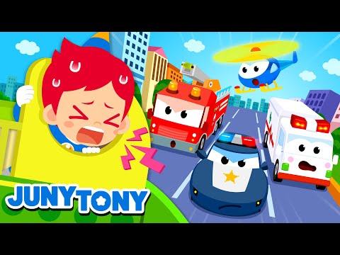 *NEW* Vehicle Rescue Team | Help! My Head is Stuck! | Vehicle Song | Car Songs for Kids | JunyTony