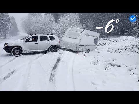 Snow camping at -6 degrees | Our caravan fell into the canal | Driverless car crashed into us